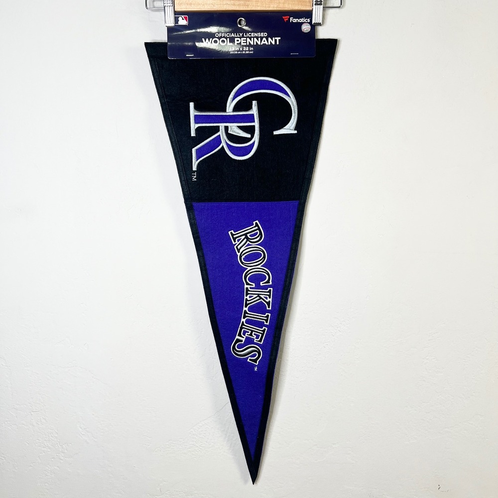 Colorado Rockies Pennant Fanatics MLB WinCraft Collection New Black Purple Wool